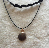 necklace alloy  black rope